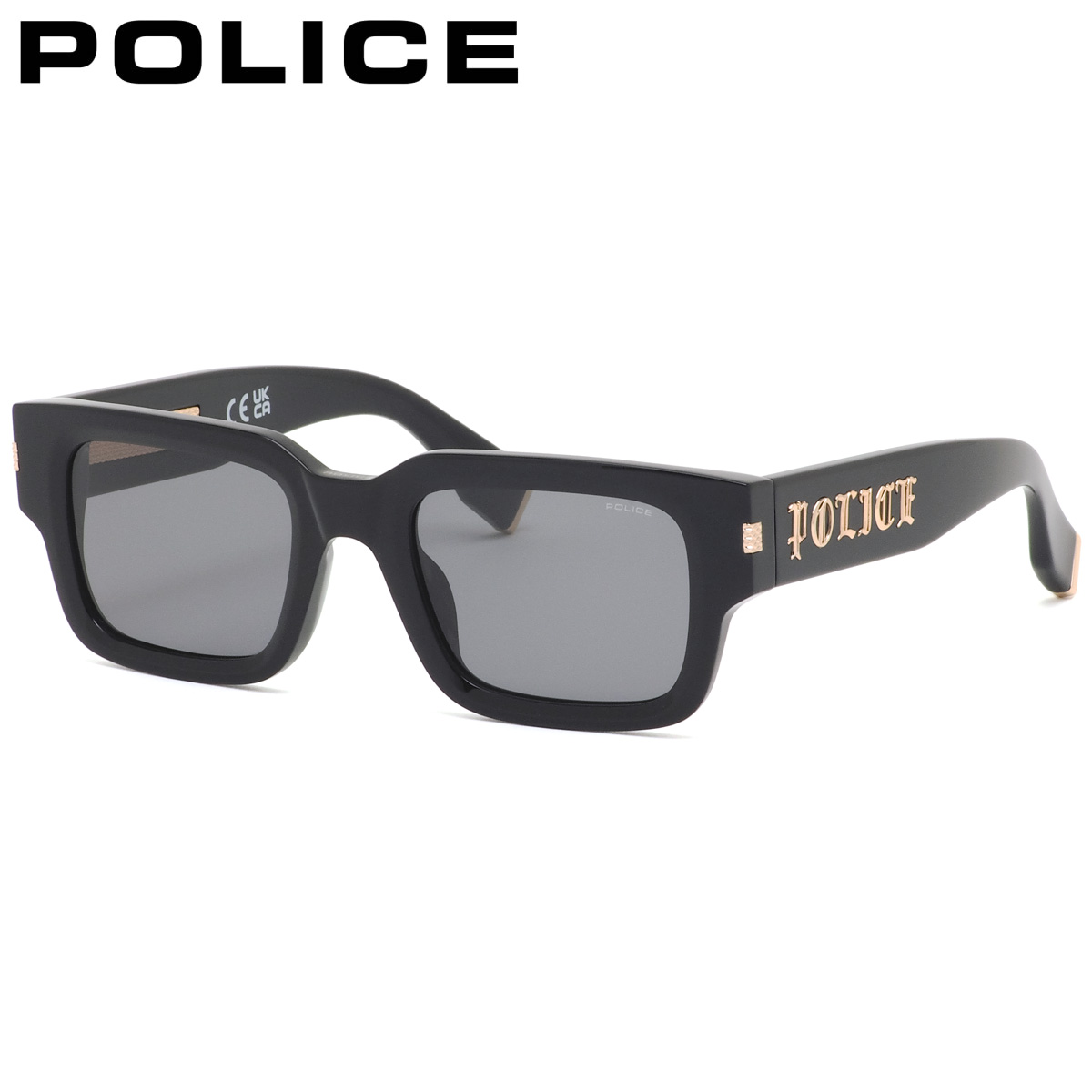 ポリス サングラス 国内正規販売店 SPLP32E 700Y 52 サングラス POLICE G.O.A.T. 1 ブラック 肉厚 極太 POLICE 度付き イタリア ブランド 人気 おしゃれ メンズ レディース