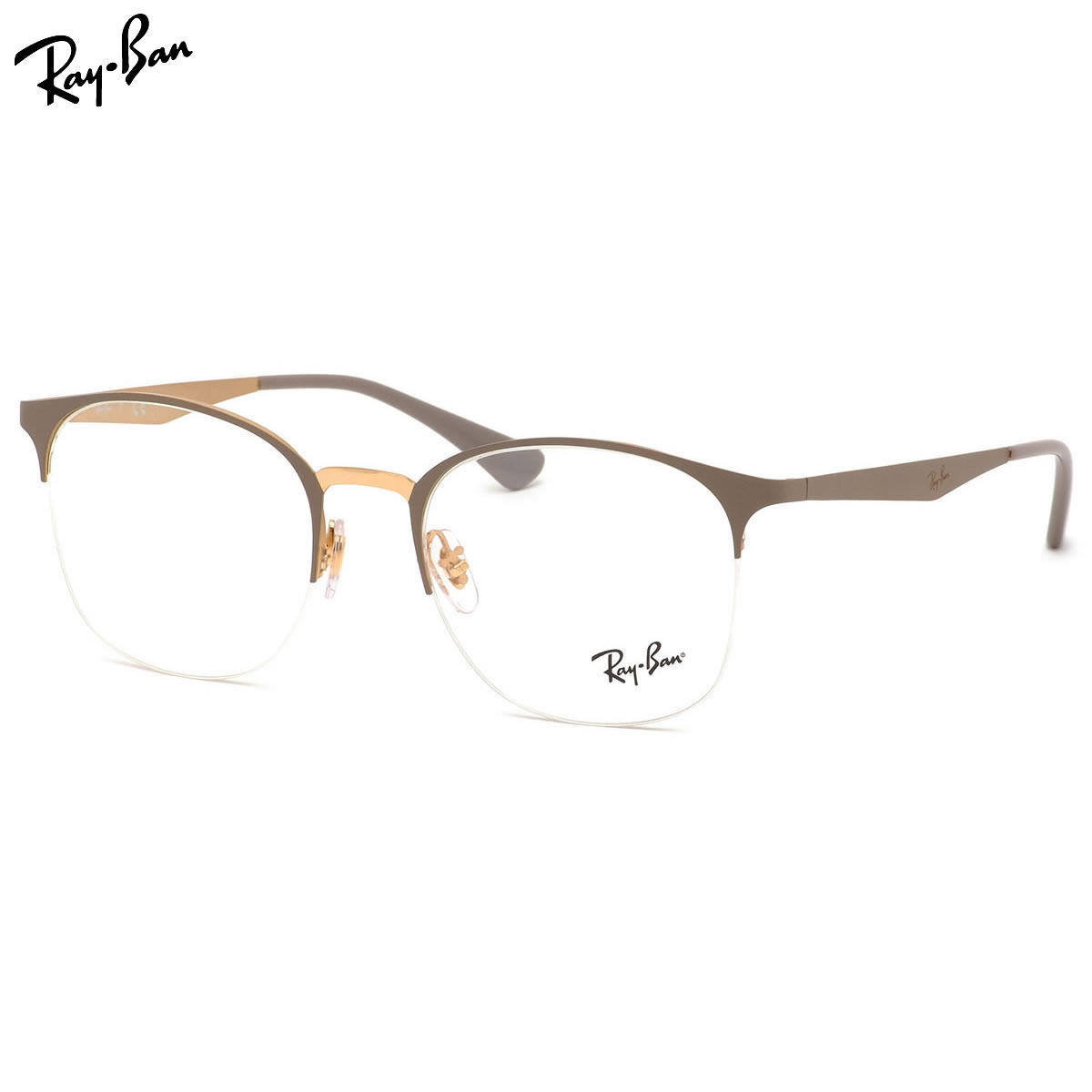 レイバン メガネ Ray-Ban RX6422 3005 51サイズ Stylish HIGHSTREET スタイリッシュ ハイストリート ナイロール ハーフリム シートメタル ブロー 度数付き対応 メンズ レディース｜電脳眼鏡