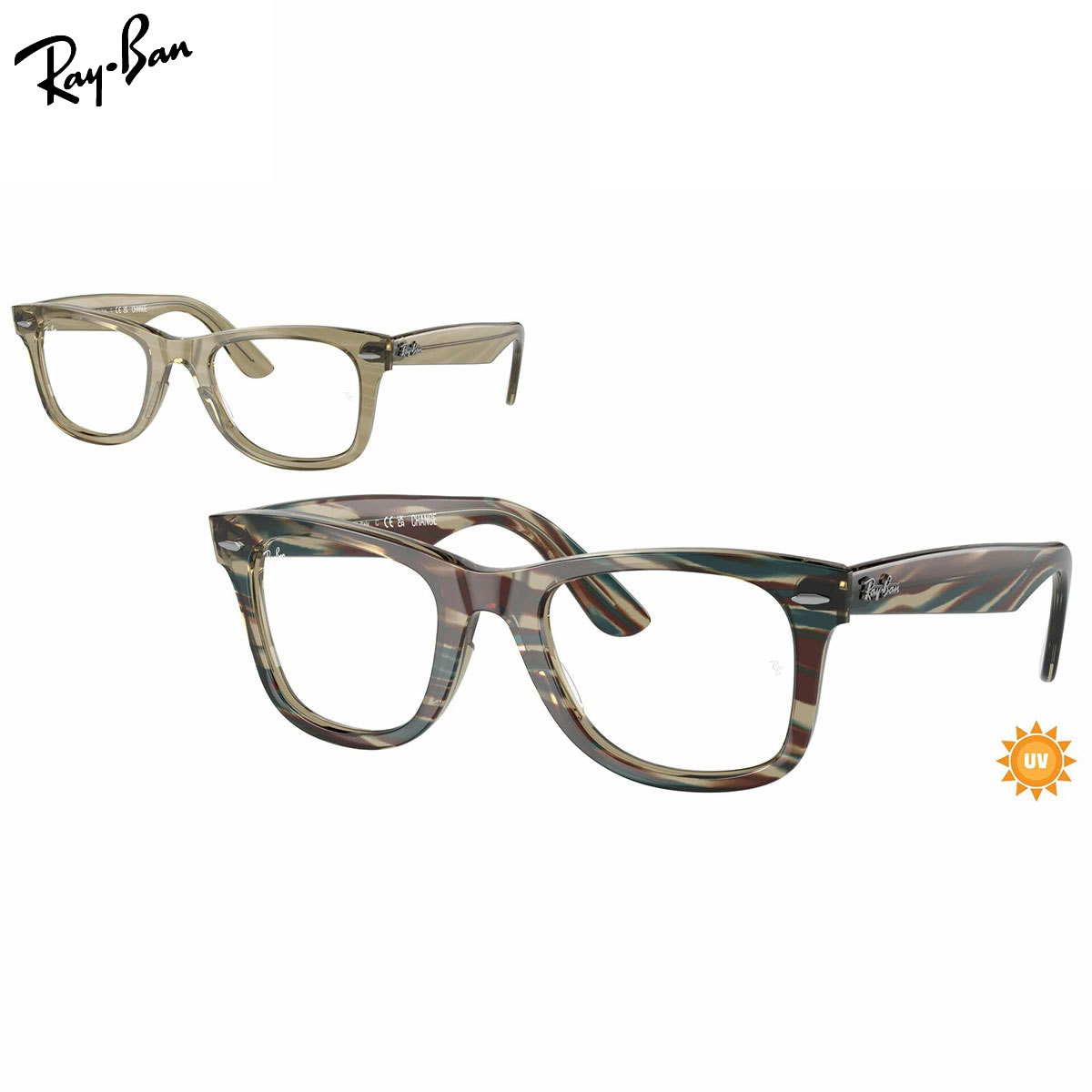 レイバン RX5121F 8381 50 メガネ レイバン純正レンズ対応 Ray-Ban オリジナルウェイファーラーオプティクスチェンジ ORIGINAL WAYFARER OPTICS CHANGE トランジションズ 調光フレーム TRANSITIONS 度数付き対応 メンズ レディース｜電脳眼鏡