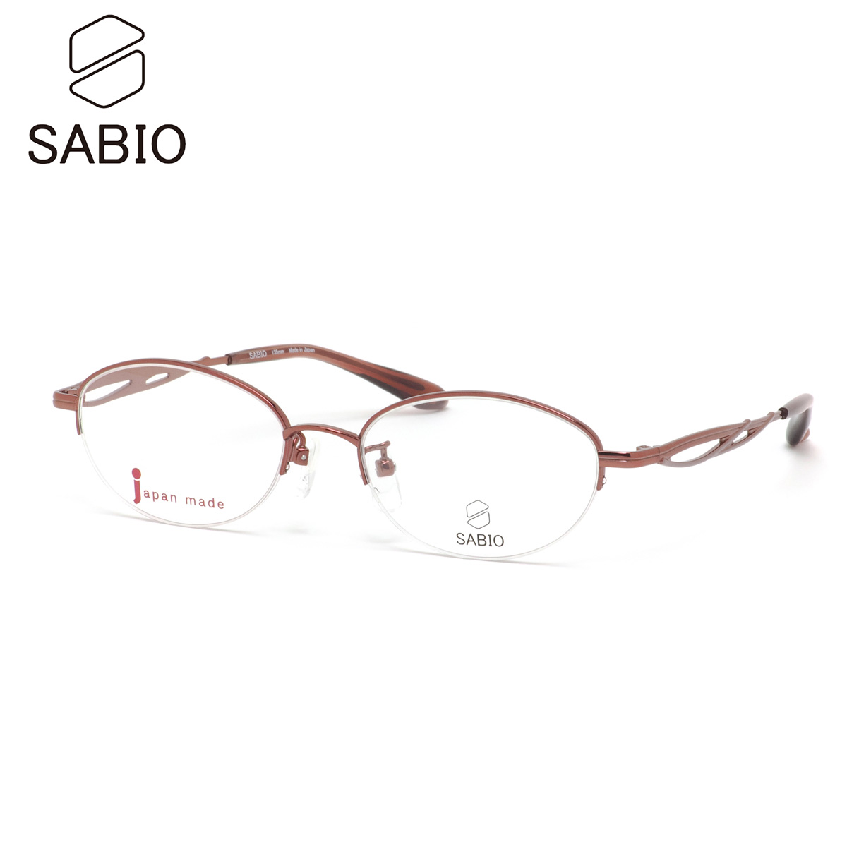サビオ SB22705 RO 50 メガネ SABIO ナイロール ハーフリム シンプル チタン 日本製 鯖江産 MADE IN JAPAN メンズ レディース|電脳眼鏡
