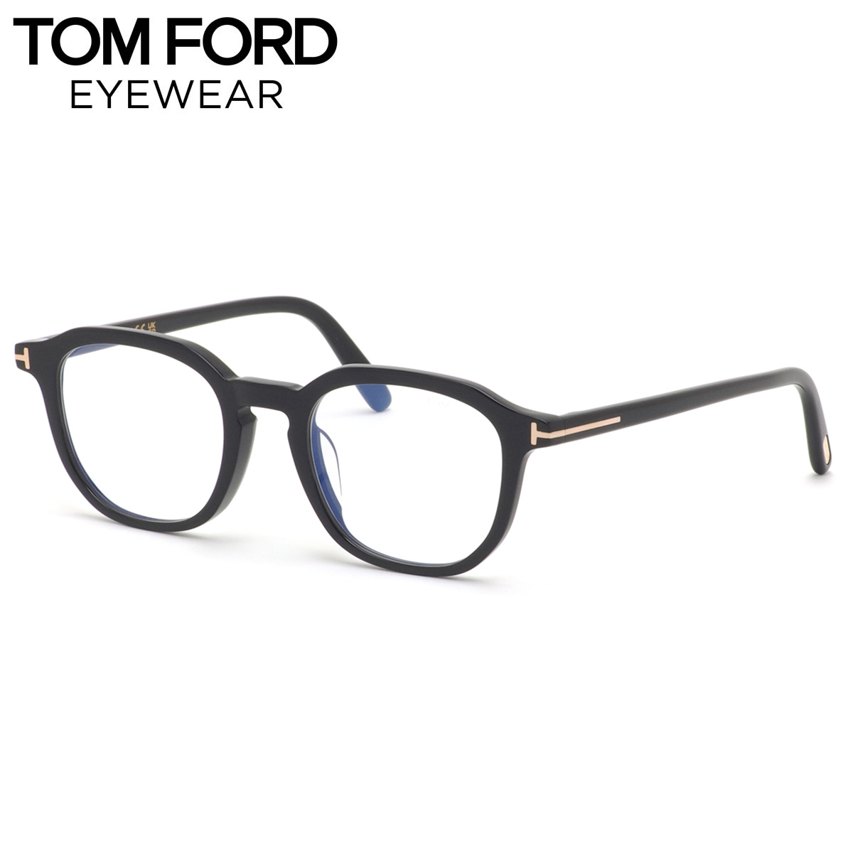 トムフォード TF6010K-B 001 51 メガネ 伊達メガネレンズ付 TOM FORD ブルーライトカット BLUE BLOCK COLLECTION ブルーブロック ヘキサゴン MADE IN ITALY メンズ レディース|電脳眼鏡