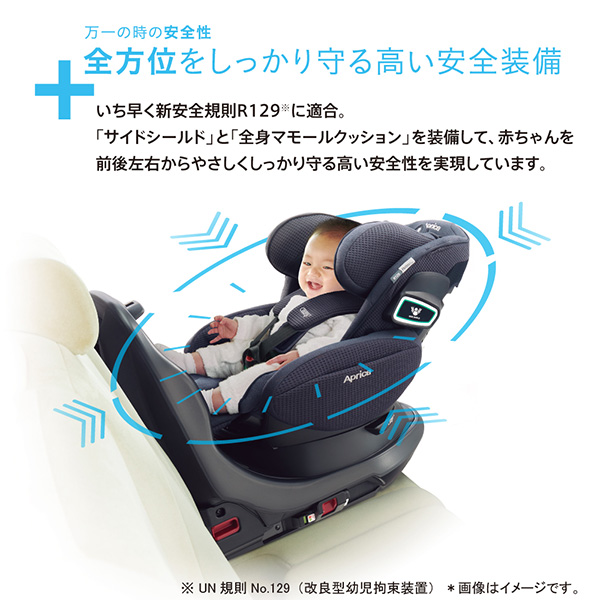 アップリカ フラディアグロウ ISOFIX R129適合 (GR) アンカーグレー