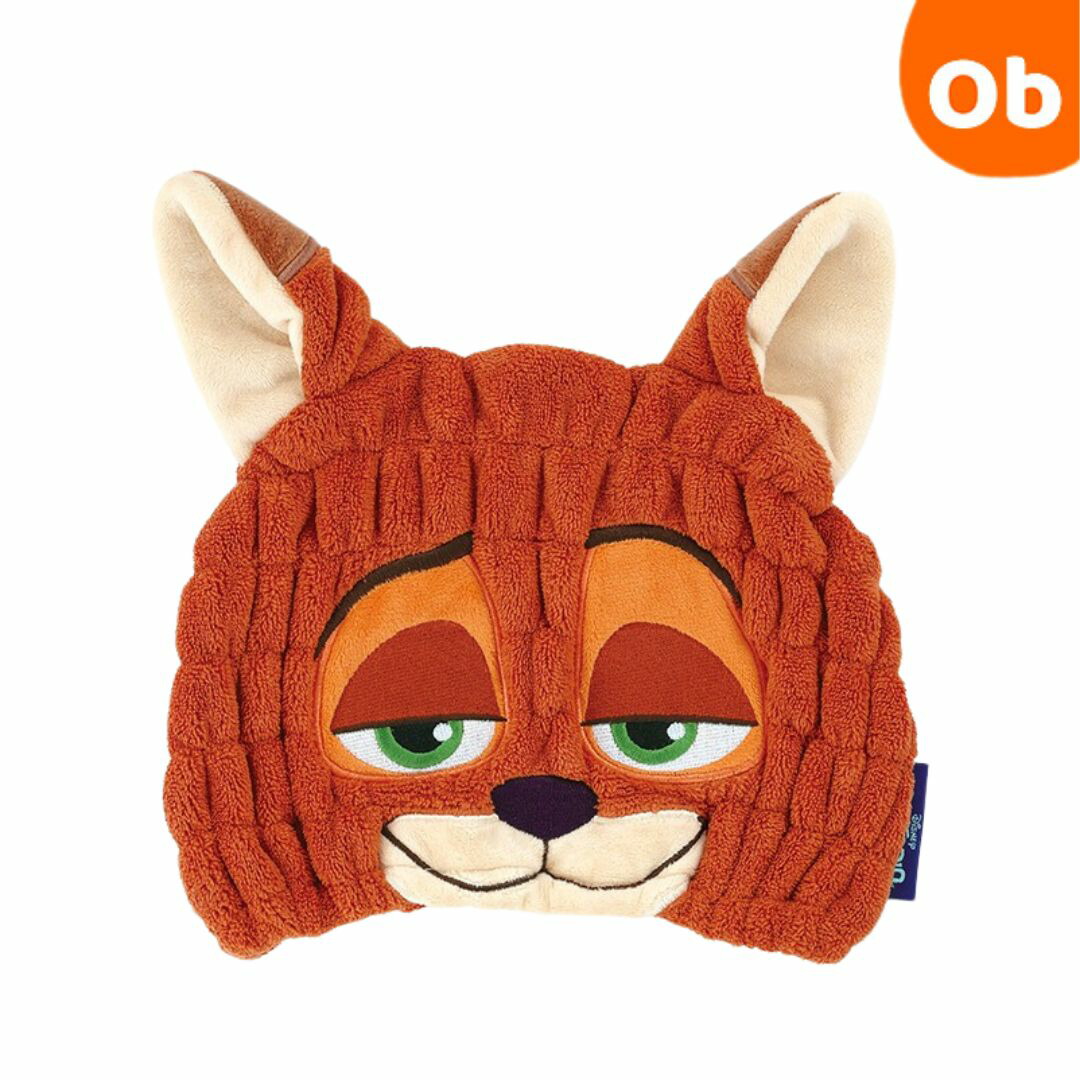 吸水速乾　タオルキャップ ズートピア　ニック 　可愛い　洗濯機OK【ネコポス送料無料】キャップタオル　吸水タオル画像