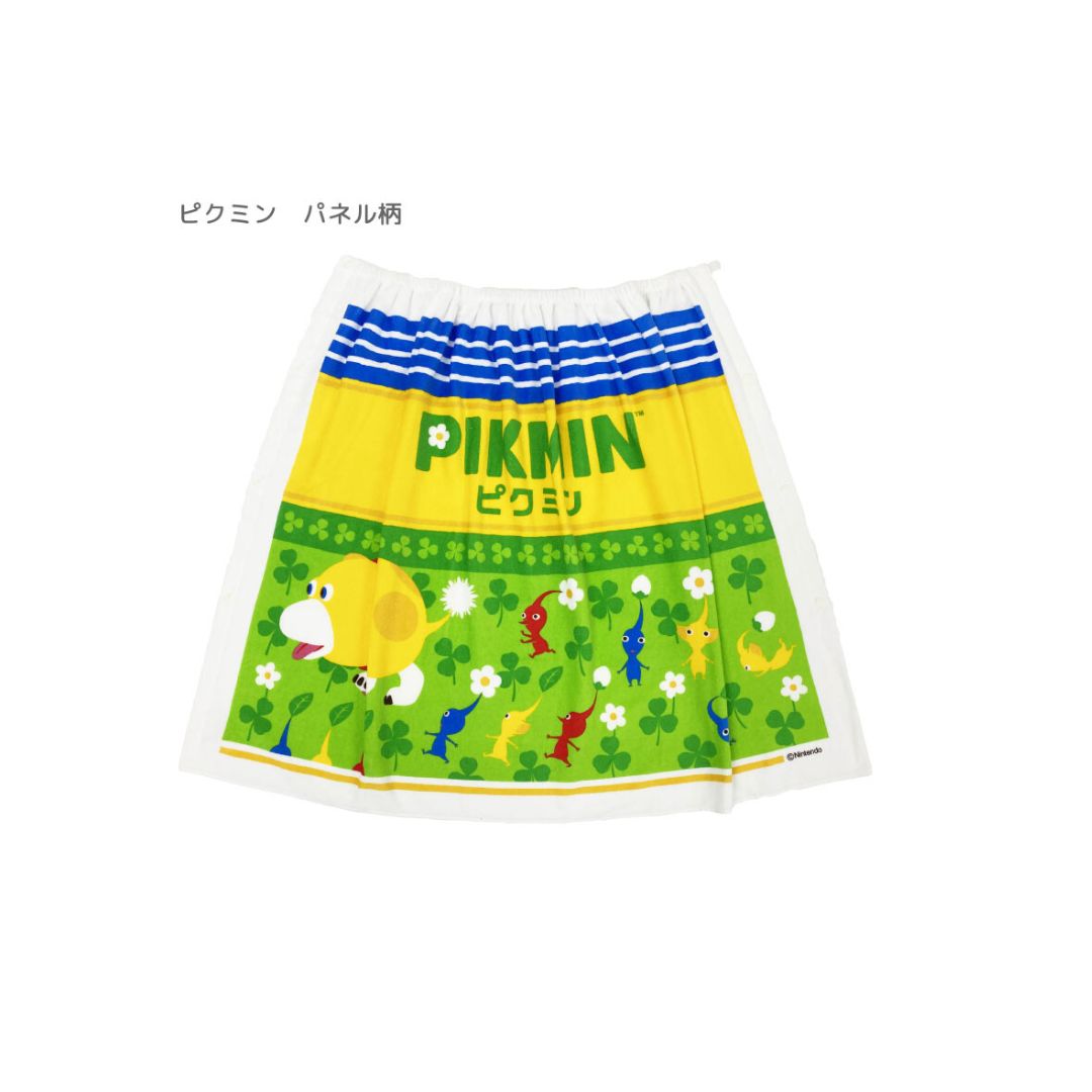 ラップタオル ピクミン　パネル柄　PIKMIN　綿100％　 巻きタオル80cm