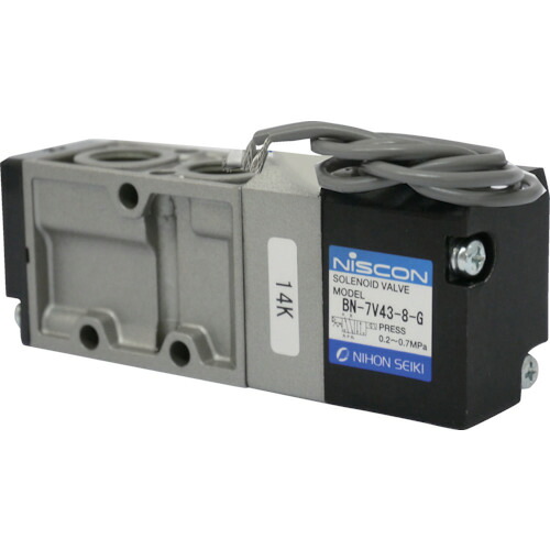 日本精器 ４方向電磁弁８ＡＡＣ１００Ｖグロメット７Ｖシリーズシングル BN-7V43-8-G-E100 (1/4 AC100V) 【104-5296】