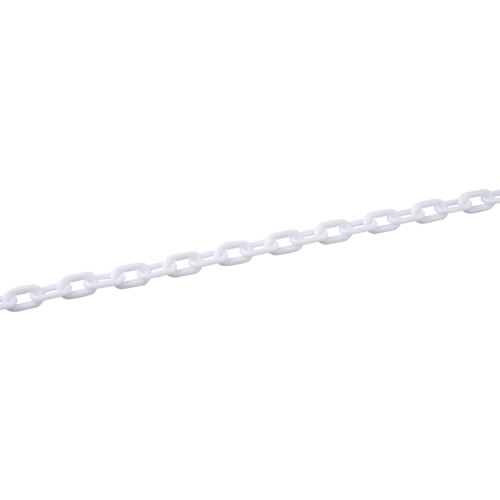緑十字 プラスチックチェーン 白 ＰＴ－６３０Ｗ 長さ３０ｍ 線径６ｍｍΦ ポリエチレン 284011 【106-3092】