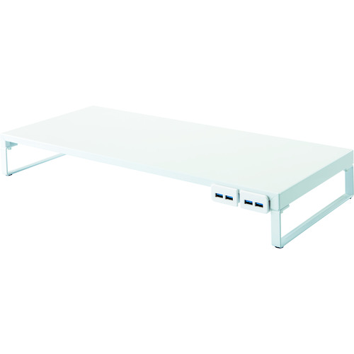 リヒト デスクボード 机上台（幅５９０ｍｍ・ＵＳＢ３．０ハブ付） 白 A7334-0 【114-1530】