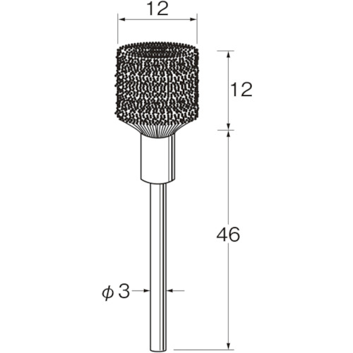 リューター 軸付傘型ブラシ軸径（ｍｍ）：３毛材：硬鋼線 B6318 【128-2725】