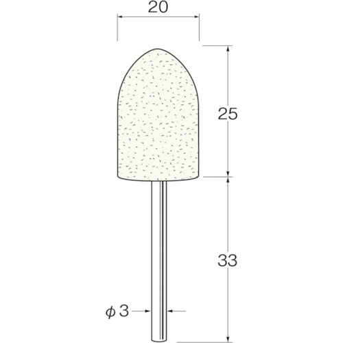 リューター 軸付フェルトバフ砲弾型幅（ｍｍ）２５ （５個入） F3520 【128-2736】
