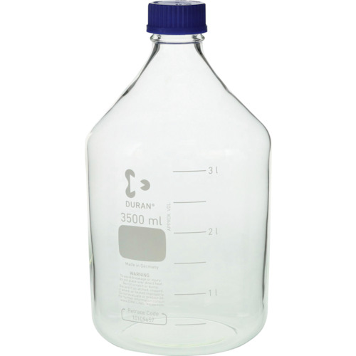 ＳＩＢＡＴＡ ねじ口びん（メジュームびん） 青キャップ付 ３．５Ｌ 017200-3500 【135-8384】