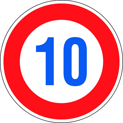緑十字 道路標識(構内用) 制限速度10キロ 道路323−10K(AL) 600mmΦ 反射タイプ アルミ製 133671 【148-1347】|オレンジ便利