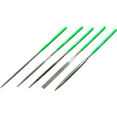 ＴＲＵＳＣＯ ダイヤモンドヤスリ 精密用＃４００ ５本セット 全長２００ｍｍ（５本組サイズ） GS-5-SET-400 【160-7142】