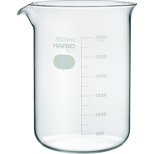 ＨＡＲＩＯ ビーカー 目安目盛付 ３０００ｍｌ B-3L-SCI 【206-5668】