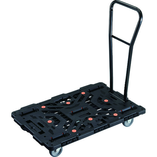 ＴＲＵＳＣＯ 連結式樹脂製平台車 ビートル ９００Ｘ６００ 自在３輪 脱着式ハンドル付 BT900J3H-E100 【206-8662】