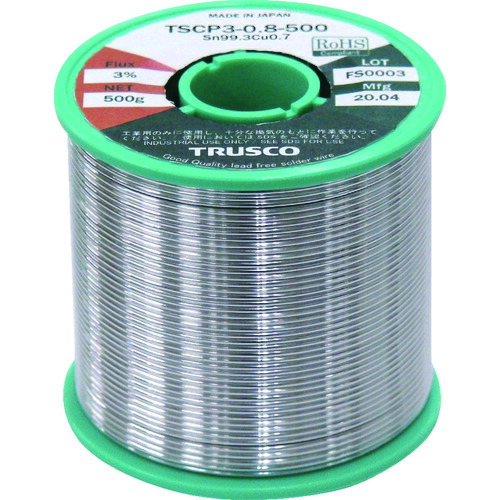 ＴＲＵＳＣＯ 低コスト鉛フリーはんだ（やに入り） ５００Ｇ０．６ TSCP3-0.6-500 【207-5823】