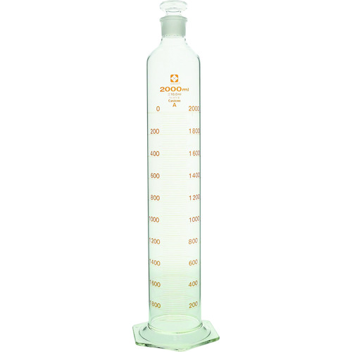 SIBATA 有栓メスシリンダー カスタムA 2L 026580-20001 【213-0477】|オレンジ便利