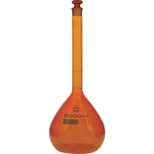 ＳＩＢＡＴＡ メスフラスコ 茶 スーパーグレード ２Ｌ 020070-2000 【215-9570】｜オレンジ便利