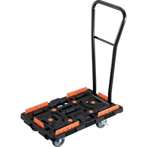 ＴＲＵＳＣＯ 連結式樹脂製平台車 ビートル ７００Ｘ４５０ 自在５輪 内２輪ストッパー付 脱着式ハンドル付 コボレ止めセット付 BT700KJ5S2H-E100 【236-0463】