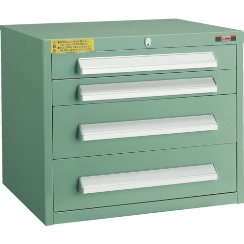ＴＲＵＳＣＯ ＷＬＶＲ型キャビネット ５００Ｘ４１２ＸＨ４２０ 引出４段 緑 WLVR-422 GN 【301-1658】｜オレンジ便利