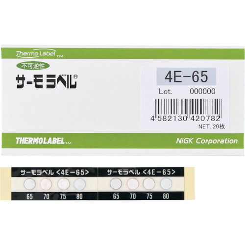 日油技研 サーモラベル４点表示屋外対応型 不可逆性 ５５度 4E-55 【308-3420】