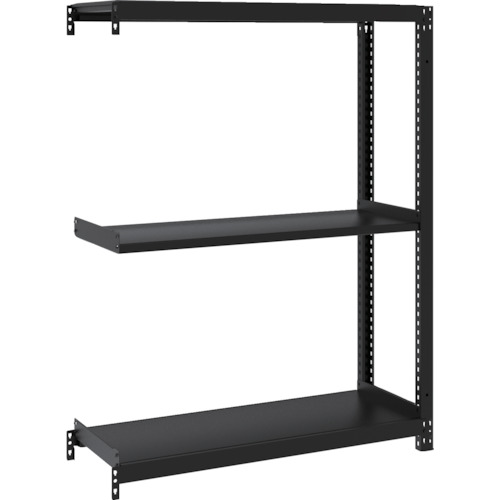 TRUSCO スチールラック M1型ボルトレス軽量棚900X320XH1200 3段 連結 サテンブラック M1-4333B-SB 【361-9827】|オレンジ便利