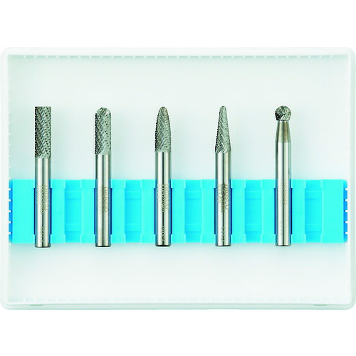 ＴＲＵＳＣＯ 超硬バーセットＣシリーズ 軸６ｍｍ 刃径６ｍｍ ５本セット TB-C060-5S 【436-5593】｜オレンジ便利