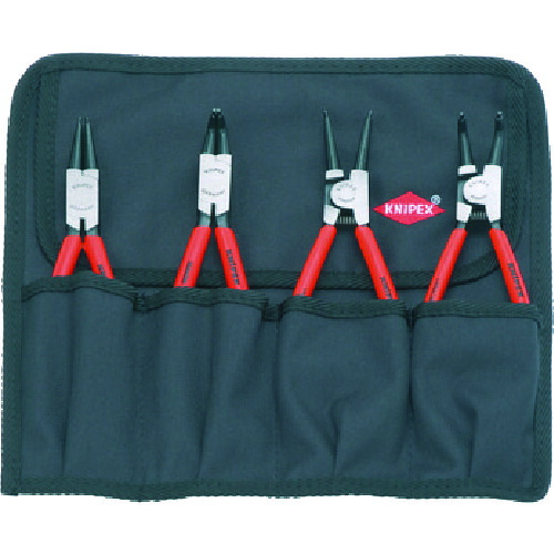 KNIPEX 4本組 スナップリングプライヤー 001956 【446-7027】|オレンジ便利