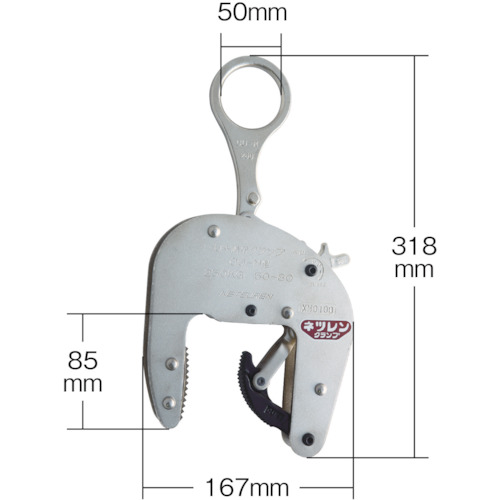 ネツレン ＣＵ&minus;Ｍ型（８０） ２５０ＫＧ Ｕ字溝竪吊クランプ F3001 【448-6340】｜オレンジ便利