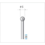 ナカニシ 超硬カッター 球（ダブルカット） 刃径５ｍｍ 刃長４．７ｍｍ 24075 【476-3009】