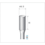 ナカニシ 超硬カッター 円筒（シングルカット） 刃径９．５ｍｍ 刃長１９ｍｍ 26033 【476-3947】