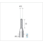 ナカニシ 超硬カッター 円筒（ダブルカット・エンドカット付）刃径３ｍｍ 刃長１３ｍｍ 26058 【476-4005】