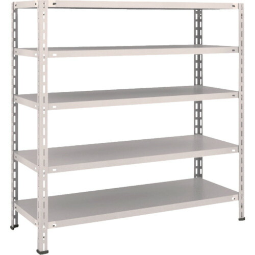ＴＲＵＳＣＯ スチールラック 軽量棚 中棚ボルトレス型１２００Ｘ４５０Ｘ１２００ ５段 ネオグレー L44X-15 NG(ﾈｵｸﾞﾚｰ) 【503-5261】