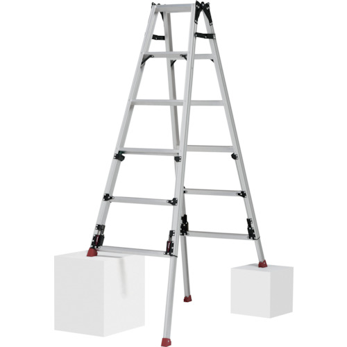 ピカ 上部操作式四脚アジャスト式はしご兼用脚立スタッピーSCN型 ロングスライドタイプ SCN-180LB 【553-5846】|オレンジ便利