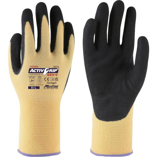 トワロン 耐切創手袋 ＡｃｔｉｖＧｒｉｐ Ａｄｖａｎｃｅ ＫＥＶ－Ｓ ９／Ｌ（１２双入） 591S-12P-9L 【567-5786】