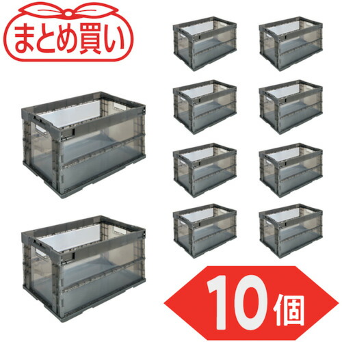 楽天市場】TRUSCO 【まとめ買い】オリコン 折りたたみコンテナ50L 透明