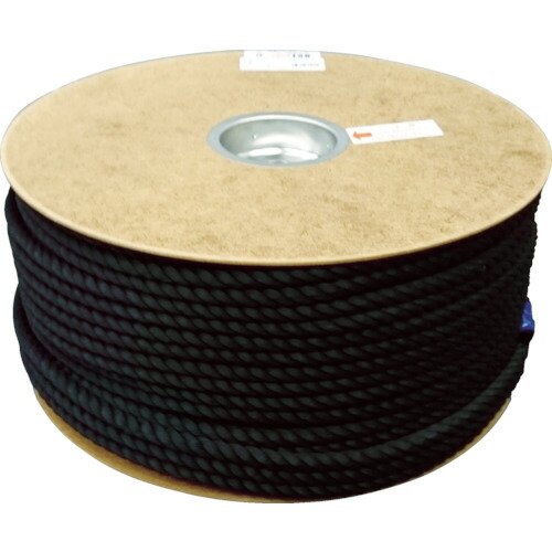 ユタカメイク ポリエステルロープ ドラム巻 ９φ×１５０ｍ 黒 PRS-51 【754-1368】
