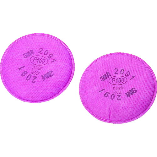 ３Ｍ 防じんマスク用ろ過材 ２０９１ 徳用タイプ ２個入り※１０組まとめ買いタイプ※ 2091 OHSP T 【入数：10】 【778-3361】｜オレンジ便利