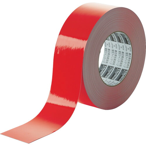 ＴＲＵＳＣＯ 蛍光ラインテープ５０ｍｍｘ３３ｍ レッド TLK-5033R 【783-1935】