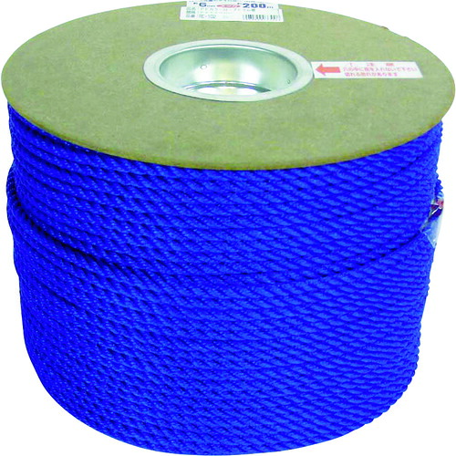 ユタカメイク ポリエチレンロープドラム巻 6mm×200m ブルー PRE-102 【794-7526】|オレンジ便利