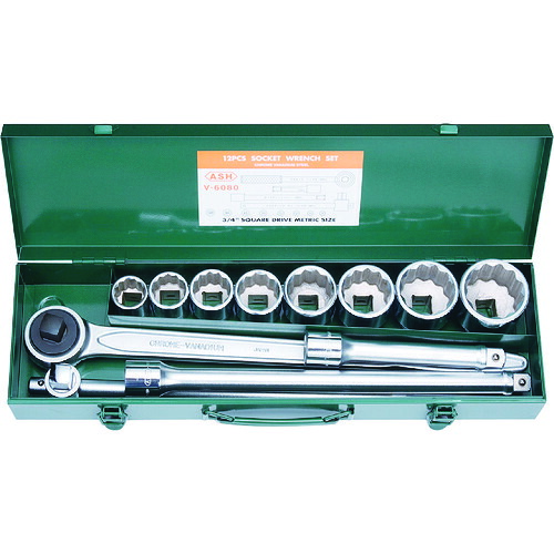ＡＳＨ ソケットレンチセット１９．０□×１２ＰＣＳ VO6080 【816-5795】