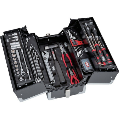 ＴＯＮＥ 整備用工具セット ツールセット（ブラック仕様） 間口４３３×奥行２２０×高さ２４０ｍｍ TSAT330BK 【829-2435】