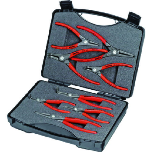ＫＮＩＰＥＸ ００２１２５ ８本組 スナップリングプライヤー 002125 【836-3367】｜オレンジ便利