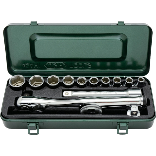 ASH レボウェイブ6角ソケットレンチセット12.7□×14PCS VJS4201 【855-0868】|オレンジ便利