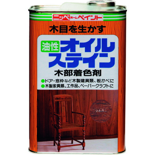 ニッぺ 油性オイルステイン ４Ｌ マホガニ ＨＰＢ０ＱＨ－４ 4976124520228 【859-8568】