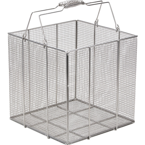 水本機械製作所 水本 洗浄カゴ（角型） ３００&times;３００&times;３００ A-2390 【316-1924】｜オレンジ便利