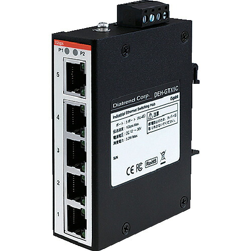 ダイヤトレンド Ｄｉａｔｒｅｎｄ 産業用イーサネットスイッチングハブ ギガビットタイプ DEH-GTX5C 【581-7253】｜オレンジ便利 26,626円