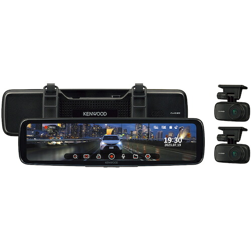 JVCケンウッドモビリティ&テレマティクスサービス分野 KENWOOD 前方後方撮影ミラー型ドライブレコーダー DRV-EM4800 【583-1909】|オレンジ便利