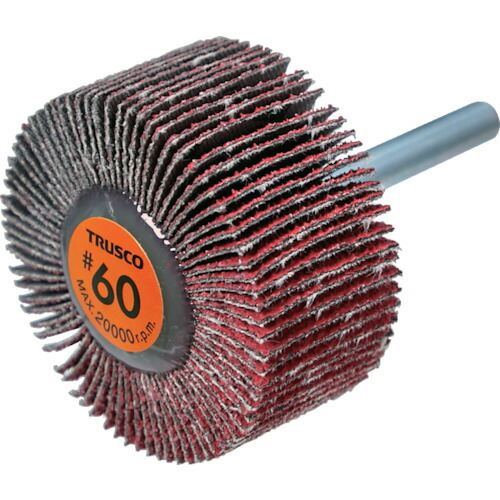 トラスコ中山 ＴＲＵＳＣＯ セラミックフラップホイール 軸径６ｍｍ ＃６０ 外径５０×幅２５×軸長４０ （５個入） TCF5025-CE-60 【588-3707】
