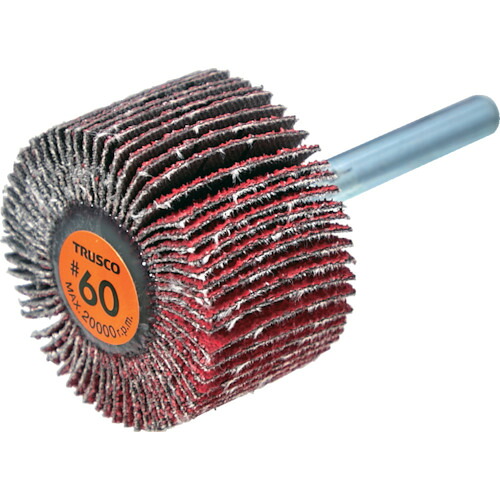 トラスコ中山 ＴＲＵＳＣＯ セラミックフラップホイール 軸径６ｍｍ ＃６０ 外径４０×幅２５×軸長４０ （５個入） TCF4025-CE-60 【588-3720】