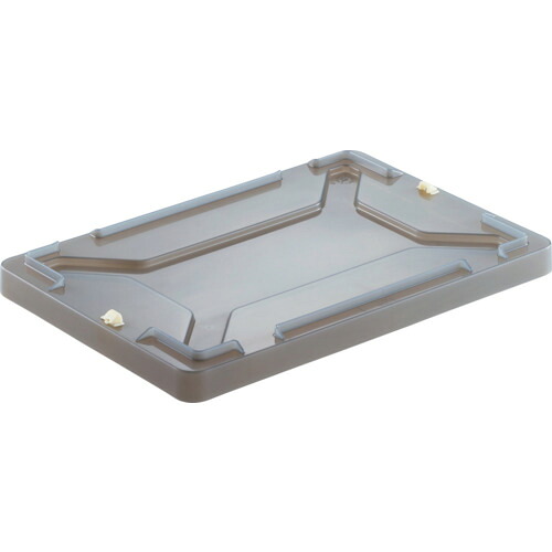 ＤＩＣプラスチック 容器資材営業部 ＤＩＣ エコシリーズＦ型コンテナ蓋（ロック付） 外寸：Ｗ４２３ＸＤ２８８ＸＨ３６．５ クリアブラック F-FR-ECO CBK 【632-2624】